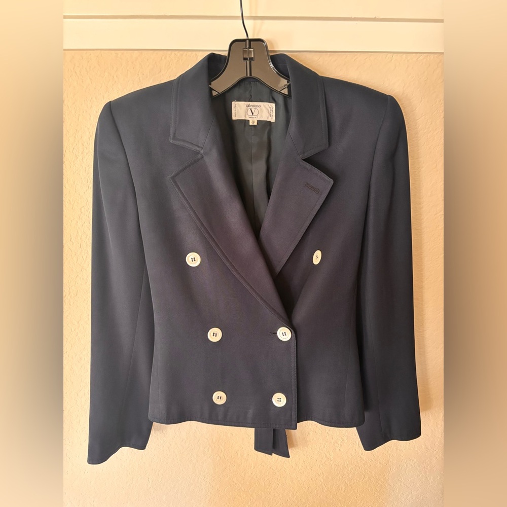 Vintage Valentino Miss V Gaberdine Wool Blazer